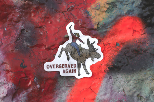 Man Vs Moose Sticker
